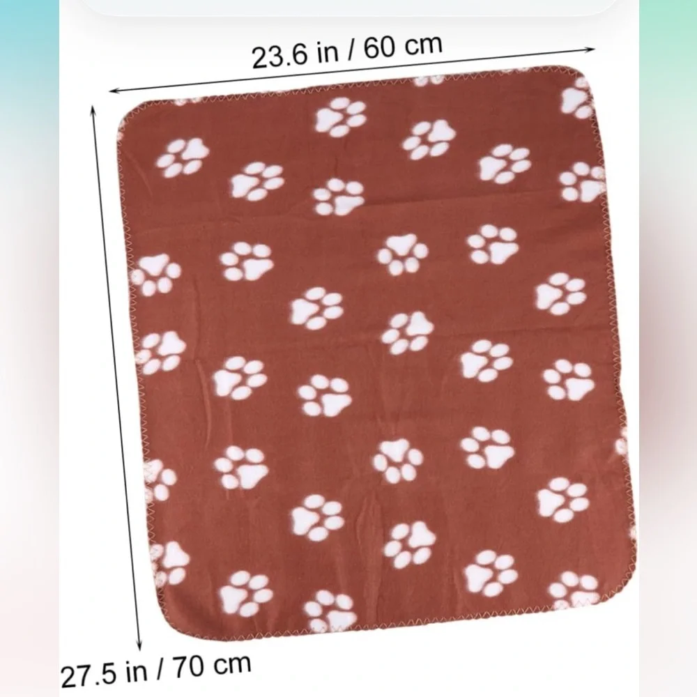 New 6 pack double sided Colorful Paw Print Fleece pet Blankets for bed carriers